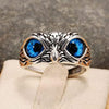 SILVER PLATED OWL RING - ADJUSTABLE SIZE